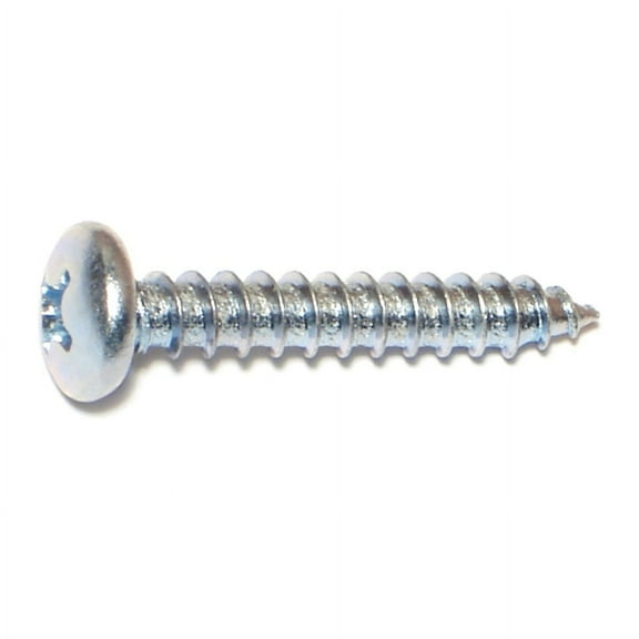 #14 x 1-1/2" Zinc Plated Steel Phillips Pan Head Sheet Metal Screws (15 pcs.)