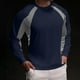 thumbnail image 1 of pstuiky Camisas de manga larga abrigadas para hombre, Camiseta de ejercicio Splice Colorr para hombre, ajustada, de alta resiliencia, con cuello redondo y manga larga camisetas de hombre xl, 1 of 5