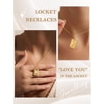 thumbnail image 4 of KeyStyle Envelope Locket Necklace for Women 14K Gold Plated Necklace with Love You Letter Personalized Christmas Anniversary Gifts, 4 of 11