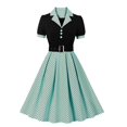 thumbnail image 1 of WILLBEST Vestidos Casuales para Mujer, Nuevos Vestidos Negros con Bordado y Costuras, Estilo Retro de Otoño, de Manga Corta, Sexys para Club Grande, 1 of 2