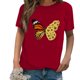 thumbnail image 1 of Pntutb Mujeres Casual Impresión Camisas Manga Corta Camiseta Suelta tops Túnica Blusa Pntutb Pntutb-2792, 1 of 4