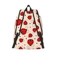 thumbnail image 2 of Hirioo Red Ladybug Canvas Backpack, Durable Travel Backpack with Multiple Compartments,Large Capacity, Backpack for School, Hiking, Work, 2 of 7