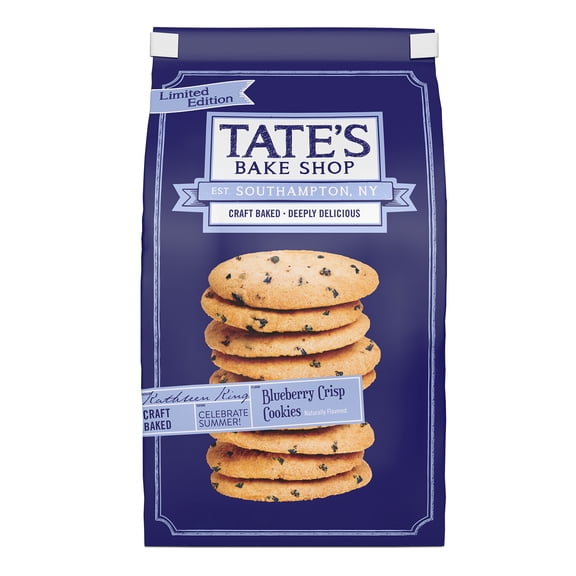 Tate's Bake Shop Blueberry Crisp Cookies, Limited Edition, 7 oz Bag