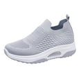 thumbnail image 2 of GUOBIOZIY Women's Walking Shoes Slip-on - Sneakers Ladies Work Mesh Casual Running Jogging Shoes (Grey,7.5), 2 of 5