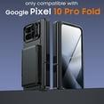 thumbnail image 2 of Vizvera for Google Pixel 10 Pro Fold Case with Card Holder [RFID Blocking] Camera Cover,Hinge Protection,Built-in Hidden Kickstand,Screen Protector,Slim Shockproof Phone Case-Black, 2 of 10