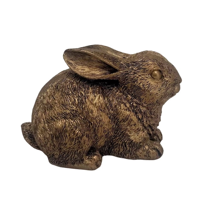 Klon Bronze Bunny Figurine Easter Rabbit Decorations Resin Animal Statue For Home Tabletop Ornament