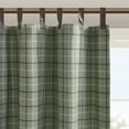 thumbnail image 4 of Madison Park Modern Curtain Adult Indoor Plaid Faux Leather Tab Top, 50"x84", Green, 4 of 7