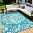 thumbnail image 2 of ORGOWEL Outdoor Rug Boho Floral Plastic Straw Waterproof Reversible Foldable Large Carpet 8×10ft for Patio Balcony Pool Backyard Camping Picnic, 2 of 11