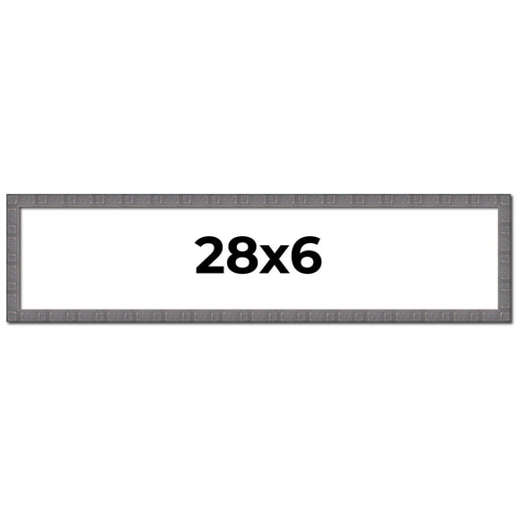 28x6 Frame Slate Blue Distressed Rustic Solid Wood Picture Frame | 0.75 Inch Moulding Width |