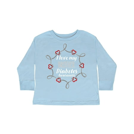 

Inktastic I Love My Brother Diabetes Awareness Gift Toddler Boy or Toddler Girl Long Sleeve T-Shirt