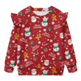 thumbnail image 6 of DISNIMO Toddler Christmas Sweatshirt Girls Snowman Santa Claus Printed T-Shirts Long Sleeve Pullover Tops Comfy Sweater for Fall Winter 7-8 Years, 6 of 7