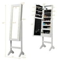 thumbnail image 3 of Costway 18 LED lights Mirrored Jewelry Cabinet Organizer  White, 3 of 9