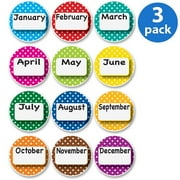 (3 Pack) Ashley, ASH10095, Dotted Border Months Die-cut Magnets, 1 Set, Multicolor
