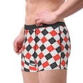 thumbnail image 2 of Yiaed Red and black argyle Print Men's Soft Cotton Boxer Shorts Breathable Boxers Underwear Moisture-Wicking Underwear Stretch Boxer Briefs for Man-XX-Large, 2 of 5