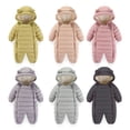 thumbnail image 4 of GYRATEDREAM Baby Boys Girls Snowsuit Infant Winter Clothes Newborn Hooded Jacket Jumpsuit Coat Double Zip Snowsuit Coverall, Gray, 4 of 9