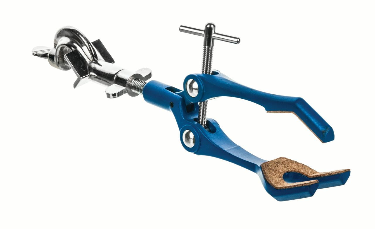 3 Finger, Cork Lined Extension Clamp on Swivel Bosshead 3.4" Max