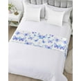thumbnail image 5 of Xipuska Blue Purple Butterfly Bed Runners for Cal King Size Bed, Decorative Bed Throws for Foot of Bed, Watercolors Charming Butterflies Bed Runner Sofa Throw Bedding Scarf Slipcover for Bedroom, 5 of 6