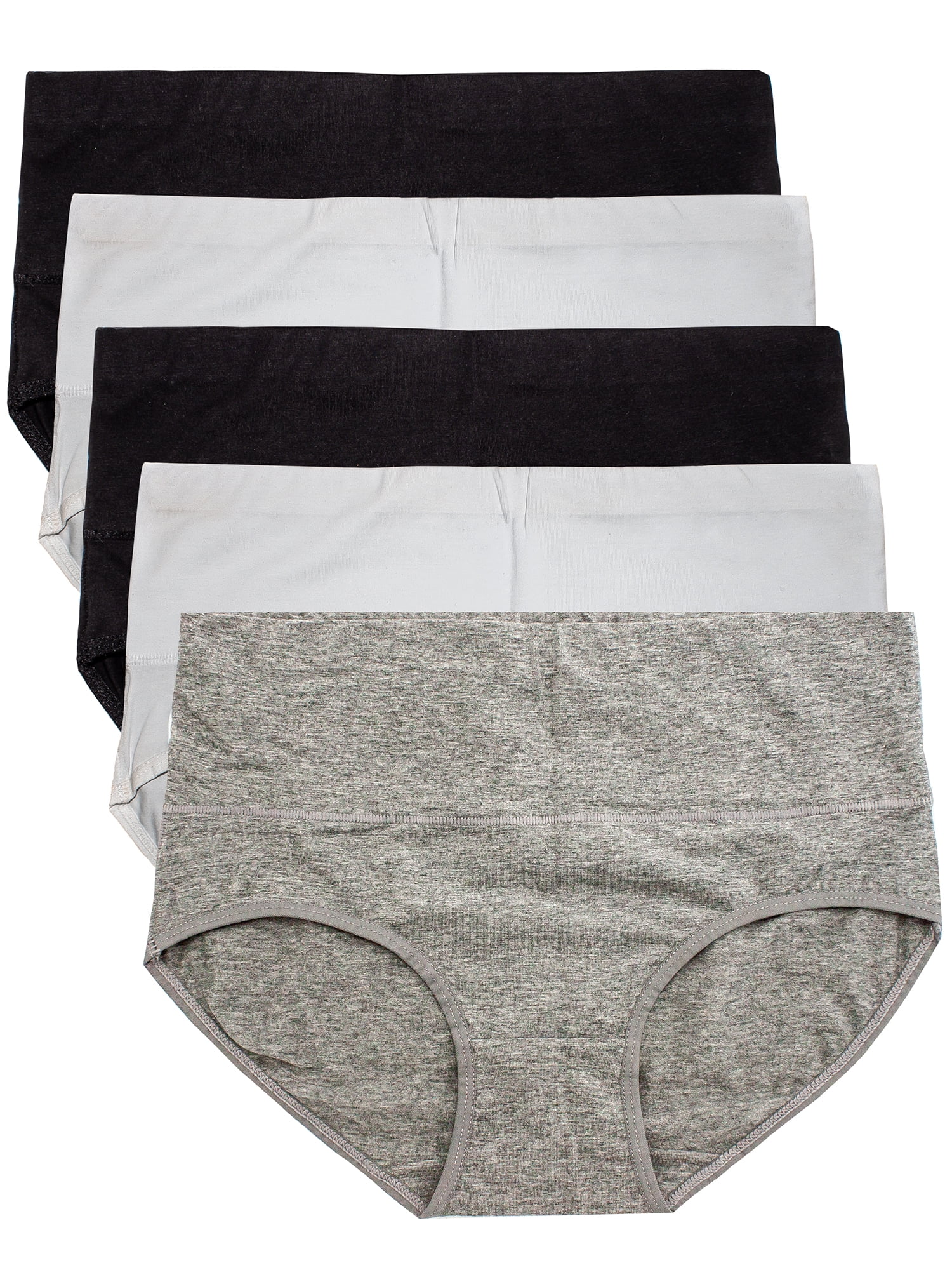 B2BODY Women's 6 Pack Regular & Plus Size Comfort Cotton Hipster Panties 