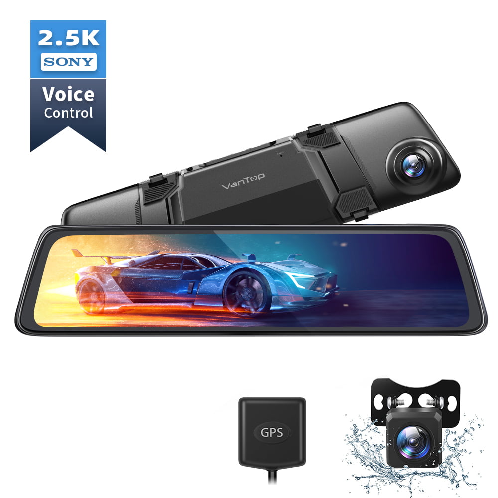 Sony IMX335 Sensor Monitor for Car Loop Recording Streaming 170° Wide Angle Parking Assistance Night Vision Waterproof Rear View Camera 2.5K Mirror Dash Cam for Cars with 10 IPS Full Touch Screen