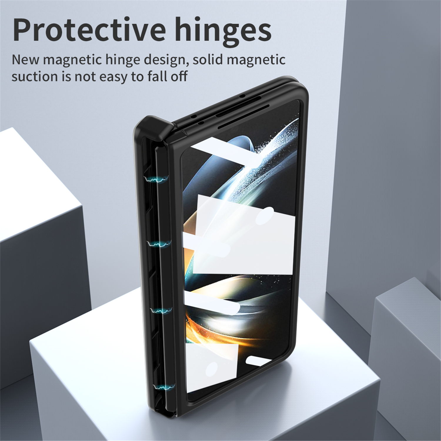Tarise All-inclusive Cover Case for Samsung Galaxy Z Fold 4 5G 2022, Wireless Charging Camera Lens Protector Screen Protector Magnetic Hinge Protection Drop-Proof Shockproof Kickstand CasAntique White
