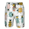 thumbnail image 4 of Disketp Men'S Swim Trunks Hawaiian Breathable Surf Beach Swimsuits Mesh Lining Beach Shorts With Pockets-Colorful Insects, 4 of 9