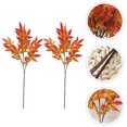 thumbnail image 3 of 2Pcs Simulated Plant Adornments Decorative Maple Leaf Branch Greening Supplies, 3 of 8