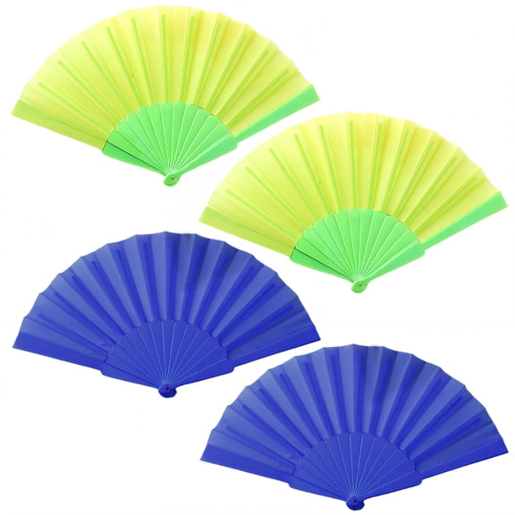 BESTSKY 4Pcs Folding Fans Sturdy Plastic Ribs Clacking Fans for Line Dancing Handheld Style1