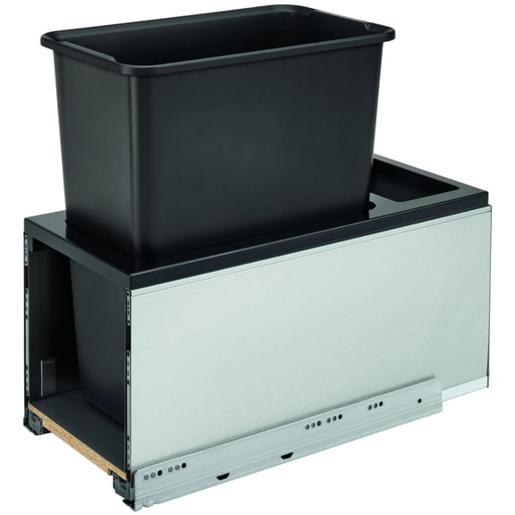 Rev-A-Shelf 5LB-1230SSBL-118 Legrabox 30 Qt / 7.5 Gallon Single Pull Out Trash Can System