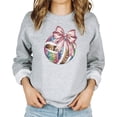 thumbnail image 4 of Disco Volleyball Sweatshirt for Women and Teens Girly Pink Coquette Bow Volleyball Sweater Gray Sweatshirt Adult Large, 4 of 4