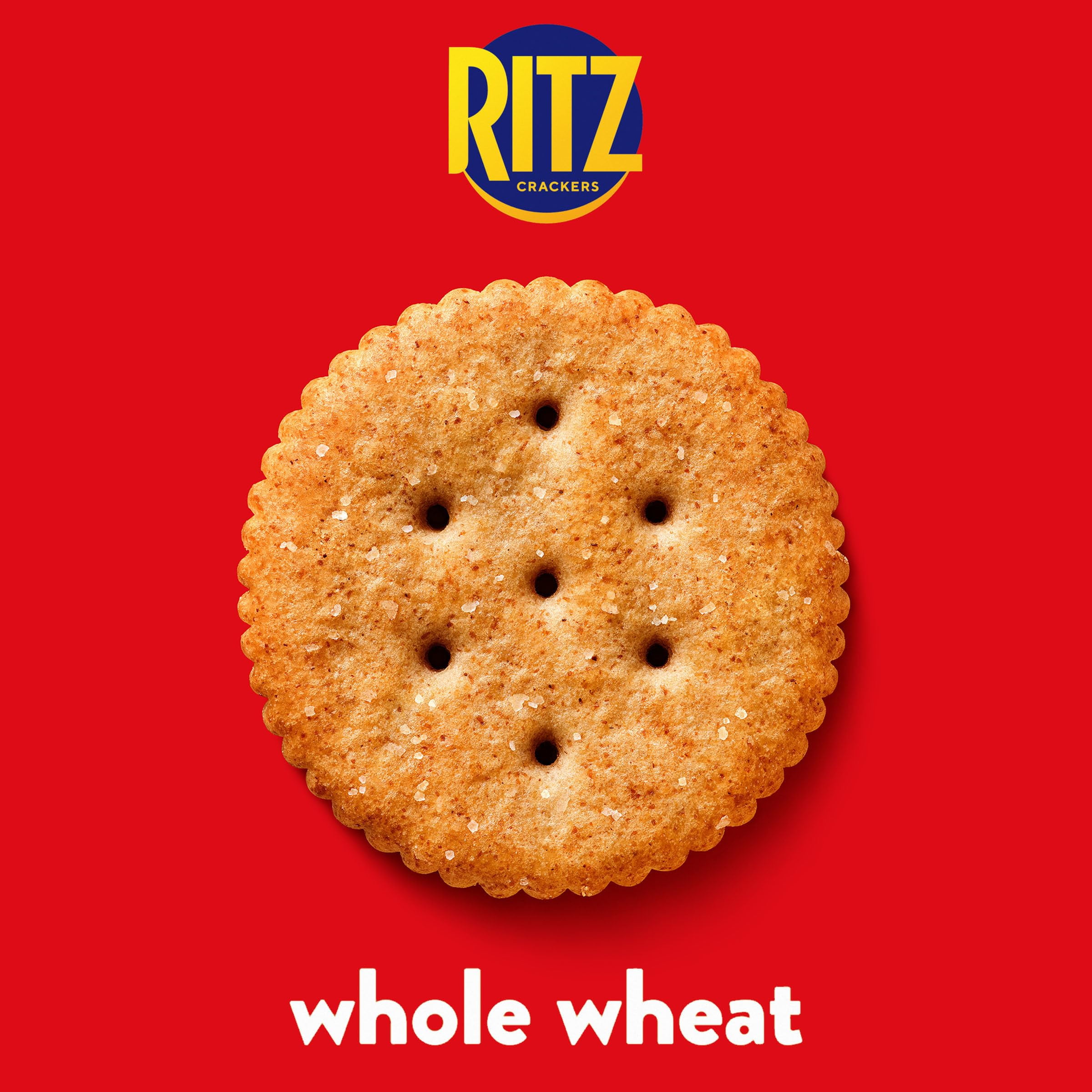 (3 pack) RITZ Whole Wheat Crackers, Snacks for Kids and Adults, Lunch Snacks, 12.9 oz