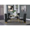 thumbnail image 2 of 5pc. 68" x 40" Glass Dining Set with 4 Chairs and Gold Stainless Steel, 2 of 4