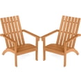 thumbnail image 2 of Gymax 2PCS Adirondack Chair Acacia Wood Fire Pit Chair w/ Backrest and Armrests Campfire Chair Outdoor Lawn Chair for Patio, 2 of 9
