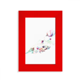 thumbnail image 1 of Fire Balloon Hat Camera Watercolor Painting Picture Display Art Red Photo Frame, 1 of 4