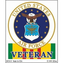 Eagle Emblems DC8315 Sticker - Vietnam, USAF Veteran - Clear Vinyl - 3.5 x 4.13 in.