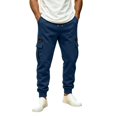 thumbnail image 6 of MXALUOB Men's Cargo Joggers Elastic Waist Drawstring Utility Winter Pants Solid Color Cinch Bottom Casual Trousers with Multi Pockets, 6 of 6