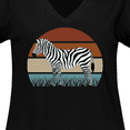 thumbnail image 4 of Inktastic Zebra Safari Animal Sunset Women's Plus Size V-Neck T-Shirt, 4 of 5