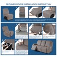 thumbnail image 6 of KINCAM Recliner Sofa Slipcovers for 3-Seat Couch with Pockets, Stretch Reclining Couch Cover for Pets Kids, Taupe, 6 of 9