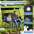 thumbnail image 6 of Slsy Double Beach Camping Chair with Canopy, Folding 2 Person Camping Sofa Seat, Portable Outdoor Loveseat with Shade, Oversize Camp Chair for Lawn, and Outdoor Activities, 6 of 8