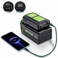 thumbnail image 2 of Adaptateur de Batterie Lithium 40V pour Ryobi avec Lumière LED Port Type C Port USB, 2 of 11