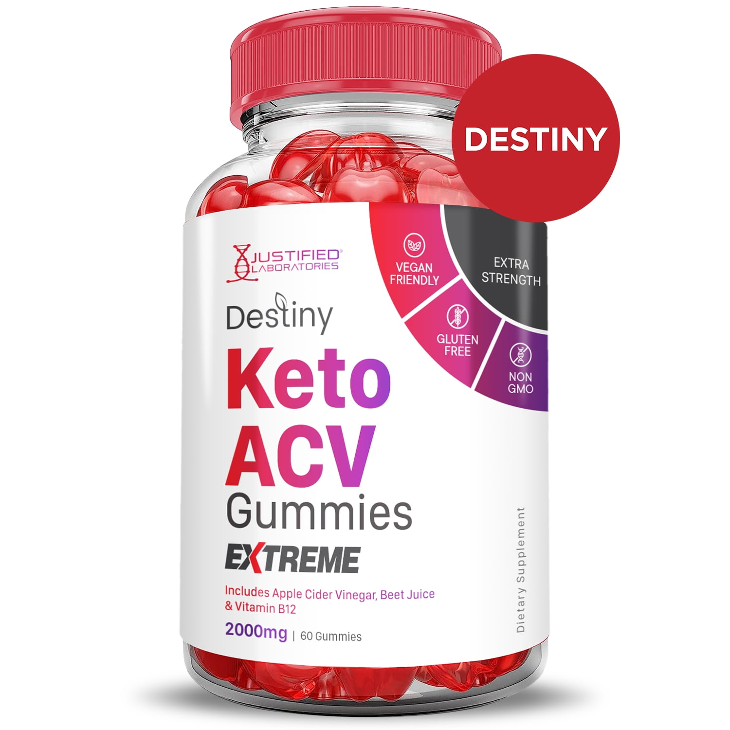 Destiny Keto Extreme ACV Gummies 2000mg Dietary Supplement 60 Gummys