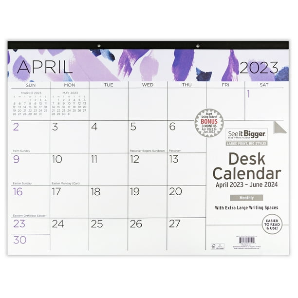 See It Bigger Monthly/Weekly Desk Calendar, April 2023 June 2025 (22