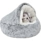 thumbnail image 1 of Calming Cat Bed Fluffy Plush Kitten Bed, Pet Bed For Indoor Cats Small Dog, Soft Warm Donut Cat Sleeping Bag (m-50cm, Grey), 1 of 5
