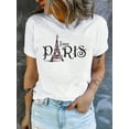 thumbnail image 1 of Jaime Paris Chic Letter Print Women's T-Shirt - Casual Crew Neck, Short Sleeve, Breathable Polyester Top for Spring/Summer Tee For Adult, Men, Women, Teen, Teenager, Adolescent, Youth, 1 of 6