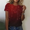 thumbnail image 2 of Womens Cute T-shirts with Love Heart Prints Loose Fit Valentines Holiday Casual Tees Plus Size Crew Neck Tops (M, Red #01), 2 of 5