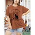 thumbnail image 2 of XCHQRTI Women Plus Size Hocus Pocus Shirt Graphic Halloween Casual Letter T-Shirt Short Sleeve Quote Funny Saying Top Tees, 2 of 7