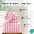 thumbnail image 5 of Jessy Home 6 Piece Peach Pink Powder Bath Towel Set for Bathroom-2 Bath Towels,2 Hand Towels,2 Washcloths Soft and Plush Highly Absorbent Towel for Hotel & Spa, 5 of 6
