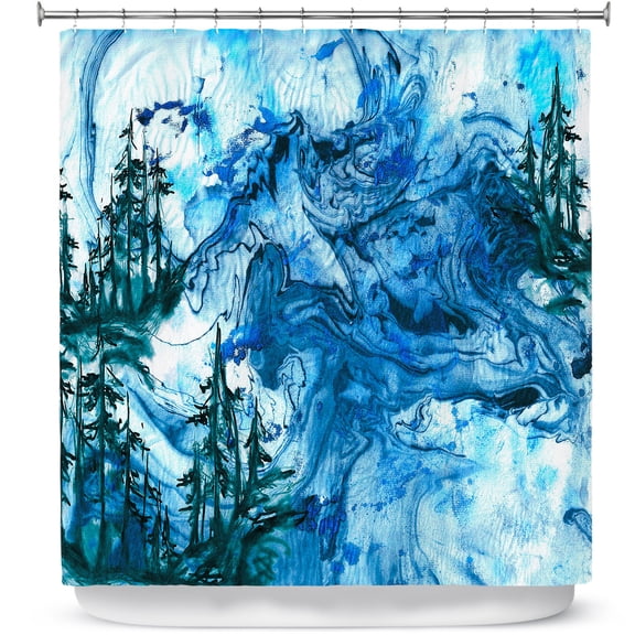 Shower Curtains 70" x 93" from DiaNoche Designs by Julia Di Sano - Worth Having Blue