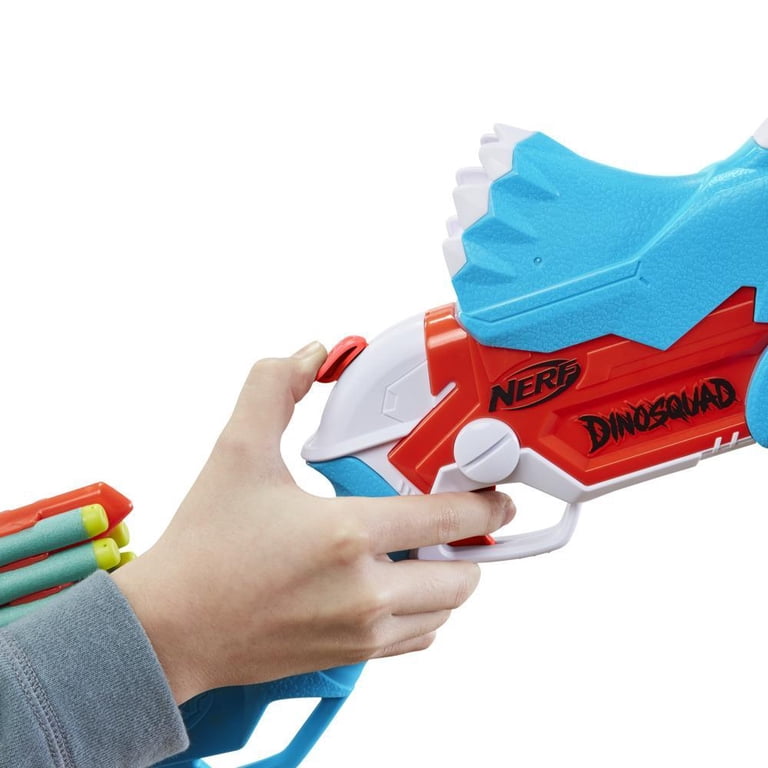 Nerf DinoSquad Tricera Dart Blaster, 12 Darts, Kids Outdoor Toy