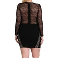 thumbnail image 2 of eVogues Women's Lace Sleeve Mini Dress Black, 2 of 6