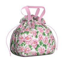 Pioneer Flower Drawstring Lunch Bag Women - Drawstring Lunch Bag Insulated for Work Office - Stain-Resistant Large Lunchbags for Women with Multi-Pockets